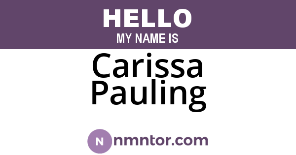 Carissa Pauling