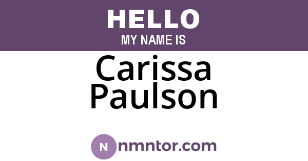 Carissa Paulson