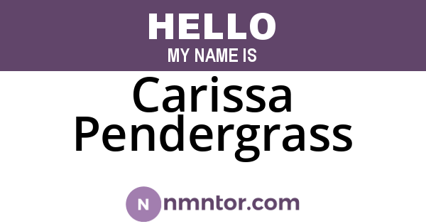 Carissa Pendergrass
