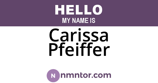 Carissa Pfeiffer