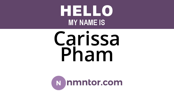 Carissa Pham