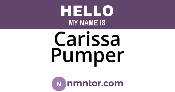 Carissa Pumper