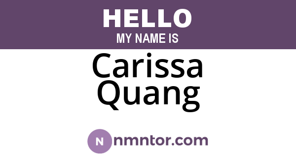 Carissa Quang