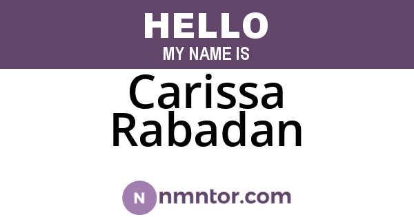 Carissa Rabadan