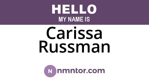 Carissa Russman