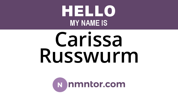 Carissa Russwurm