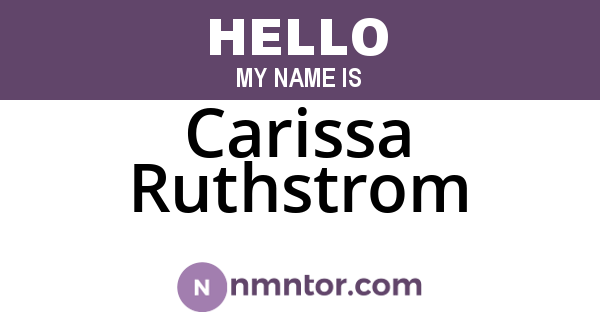 Carissa Ruthstrom