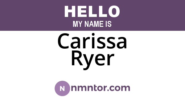 Carissa Ryer