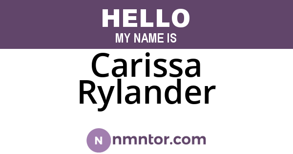 Carissa Rylander