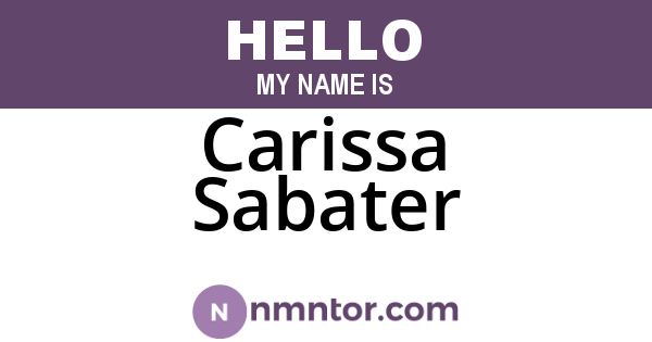 Carissa Sabater