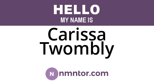 Carissa Twombly