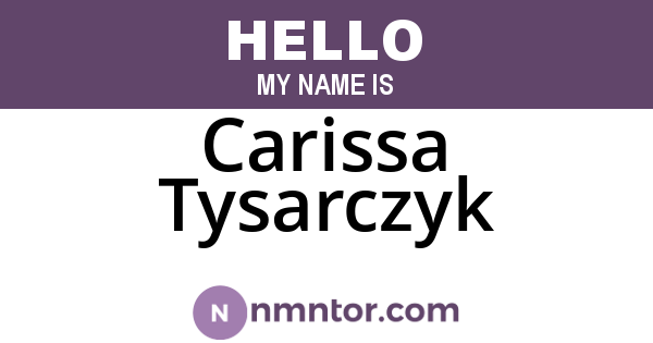 Carissa Tysarczyk