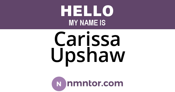 Carissa Upshaw