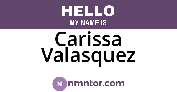 Carissa Valasquez