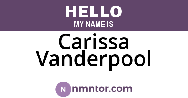 Carissa Vanderpool