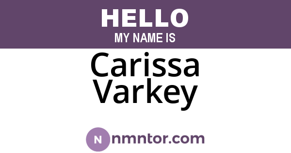 Carissa Varkey