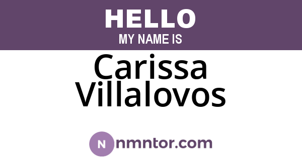 Carissa Villalovos