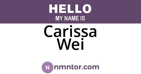 Carissa Wei