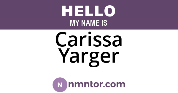 Carissa Yarger