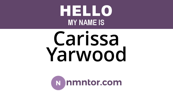 Carissa Yarwood
