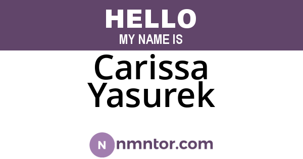 Carissa Yasurek