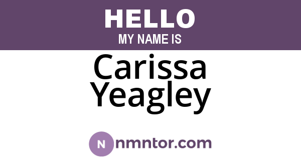Carissa Yeagley