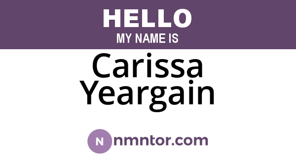 Carissa Yeargain