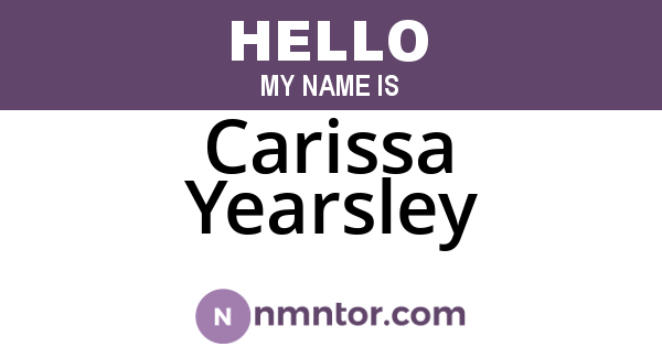 Carissa Yearsley