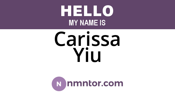 Carissa Yiu