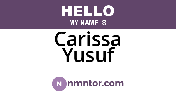 Carissa Yusuf