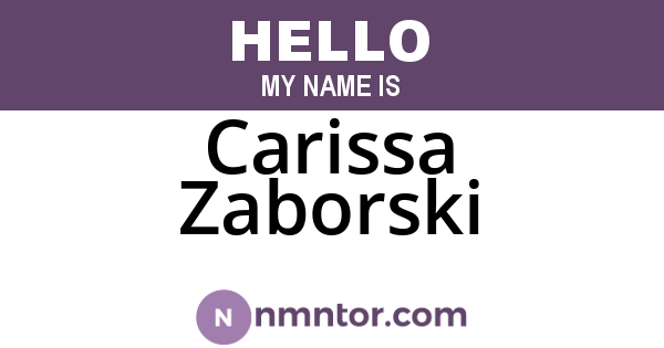 Carissa Zaborski