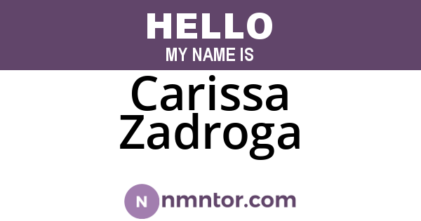 Carissa Zadroga