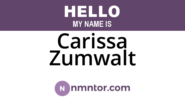 Carissa Zumwalt