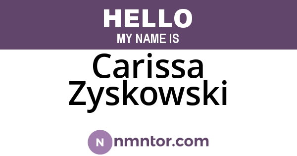 Carissa Zyskowski