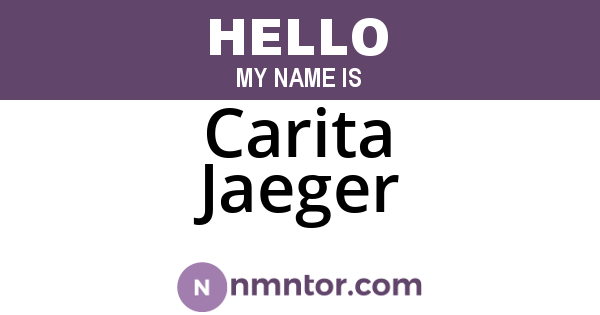 Carita Jaeger