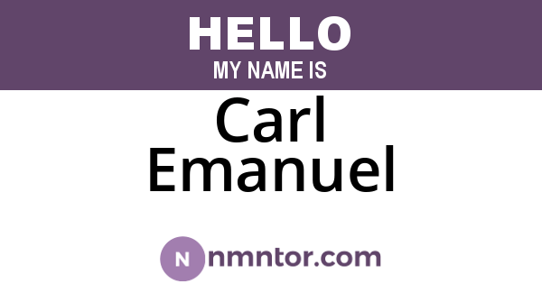 Carl Emanuel