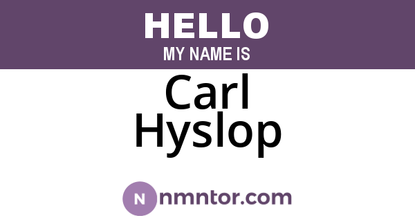 Carl Hyslop