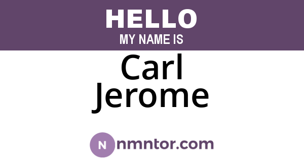 Carl Jerome