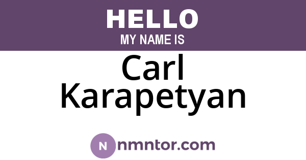 Carl Karapetyan