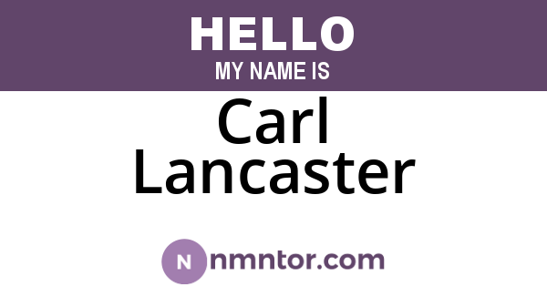 Carl Lancaster