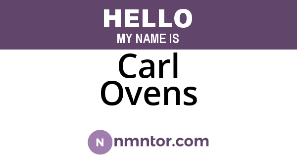 Carl Ovens