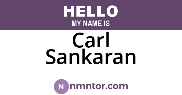 Carl Sankaran