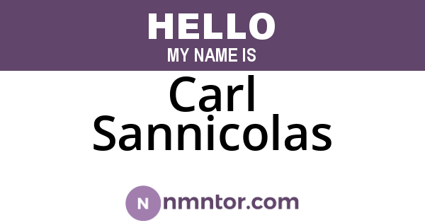 Carl Sannicolas
