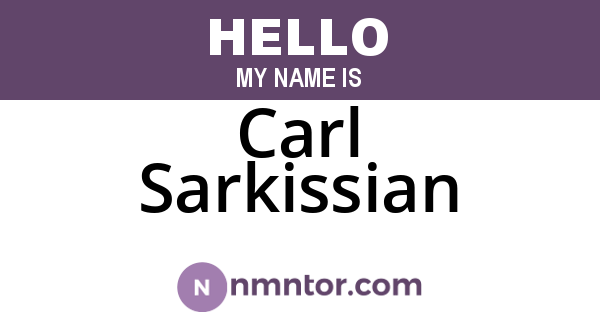 Carl Sarkissian