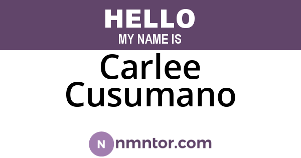Carlee Cusumano