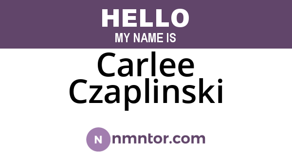 Carlee Czaplinski
