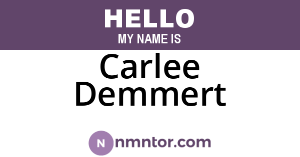 Carlee Demmert