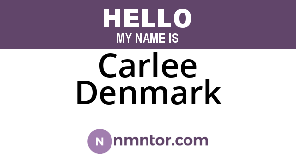 Carlee Denmark
