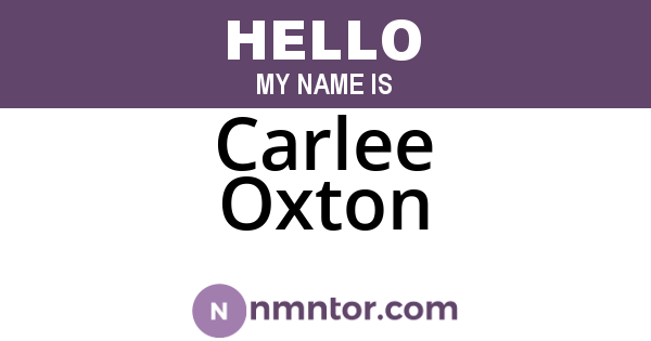Carlee Oxton