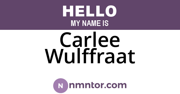 Carlee Wulffraat